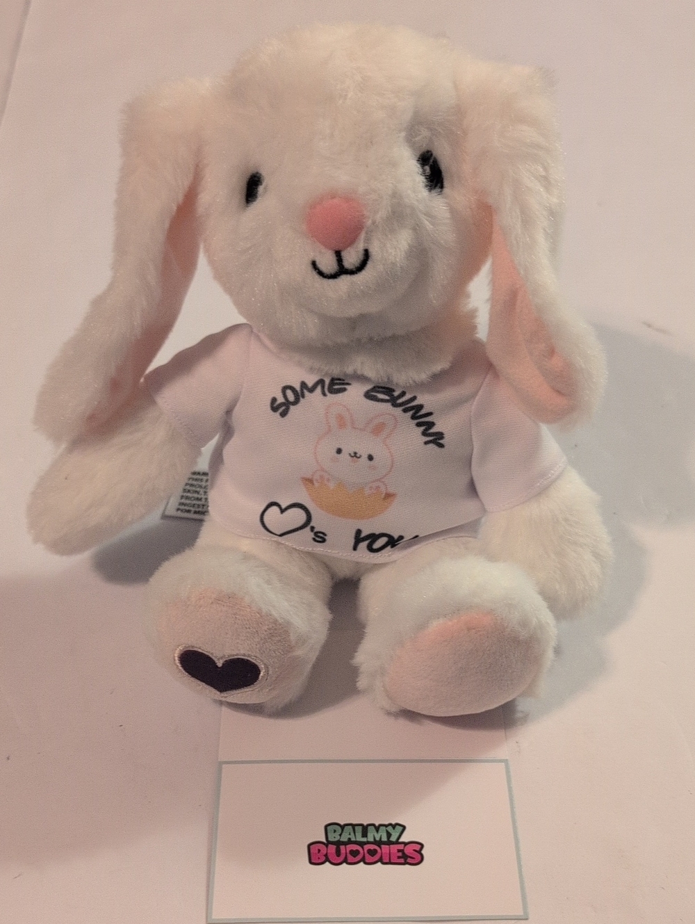 White & Pink Bunny Plush 8" Heat And Cold Pad